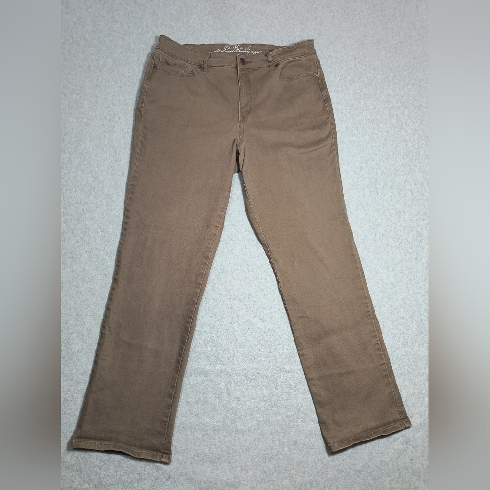 Gloria Vanderbilt Jeans Womens Size 14 Rail‎ Straight Slimming Mom Brown